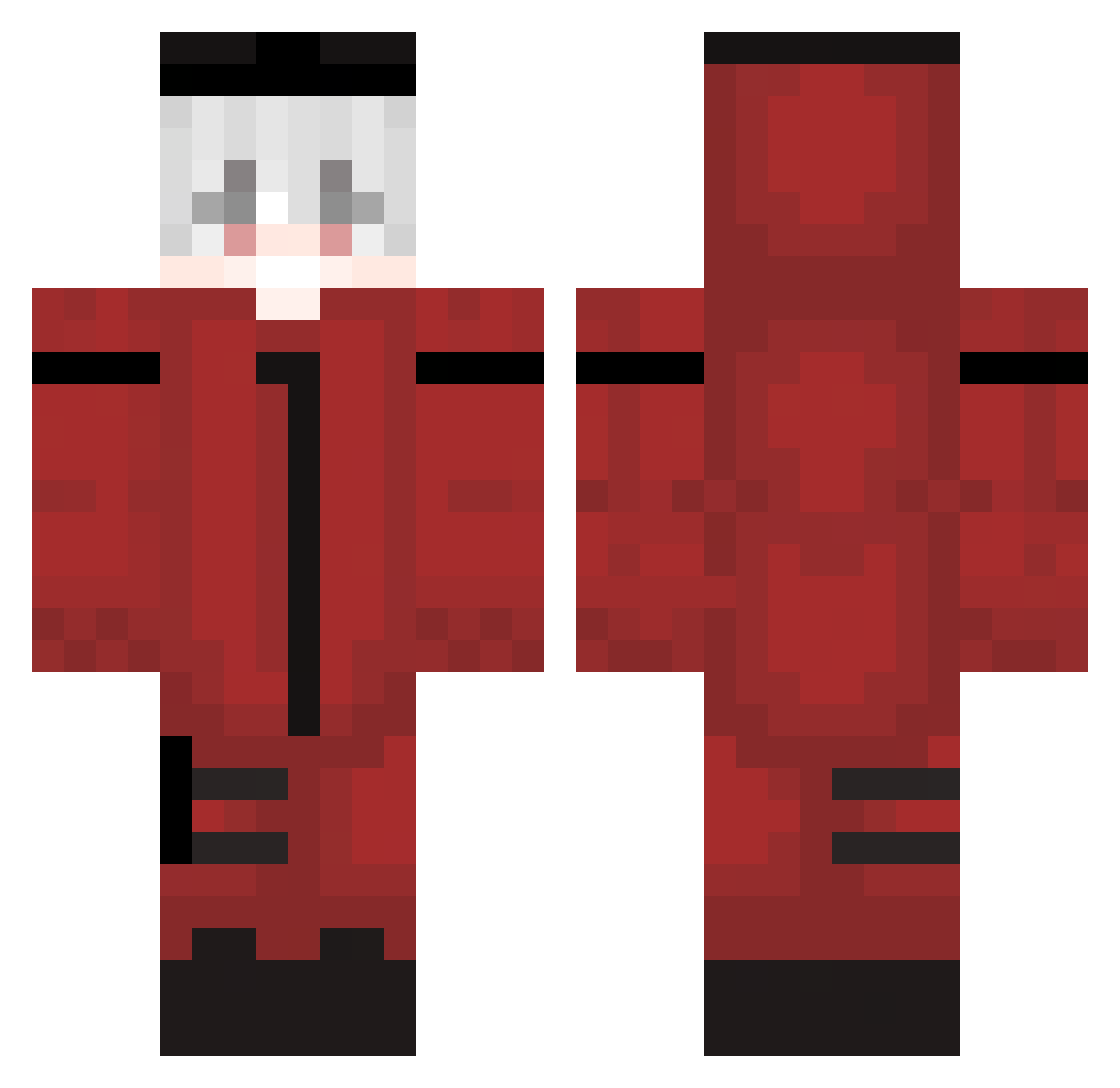 BrightestLightX Minecraft skin, front and back view