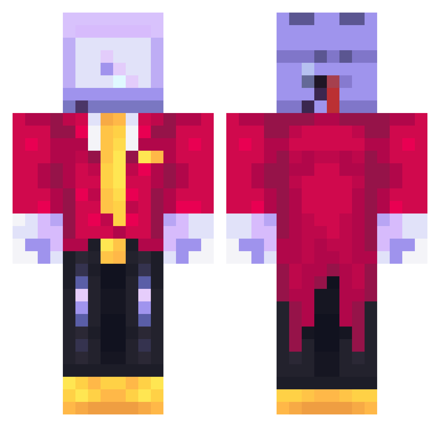 thesouleclectic Minecraft skin, front and back view