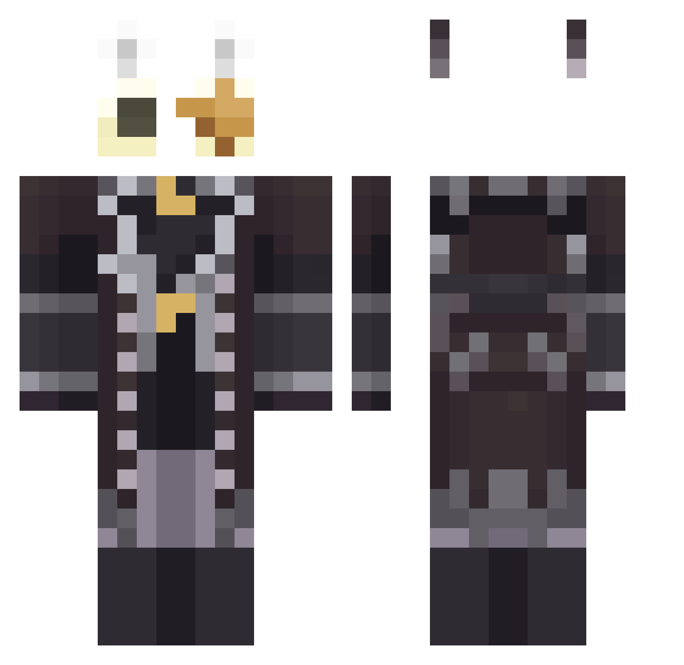 V4Vendetta848 Minecraft skin, front and back view