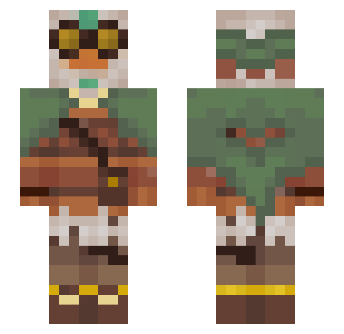 SteveIsKey Minecraft skin, front and back view