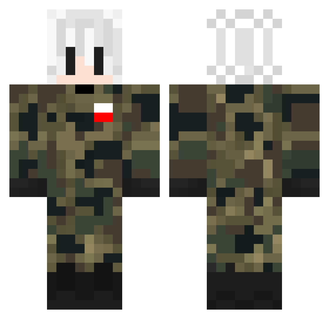vaanity Minecraft skin, front and back view