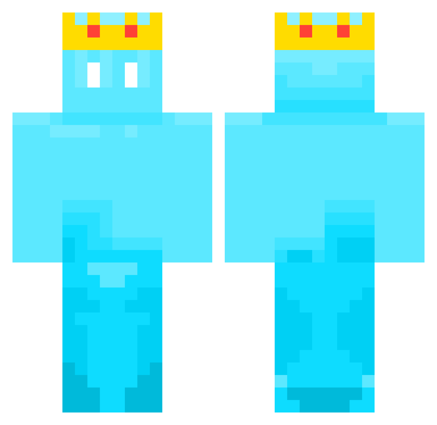 sxpq Minecraft skin, front and back view