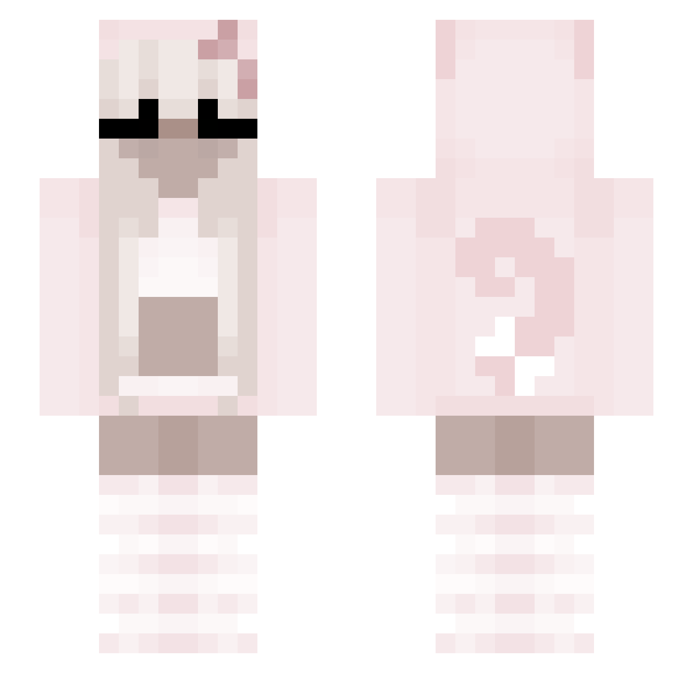 xTalena Minecraft skin, front and back view