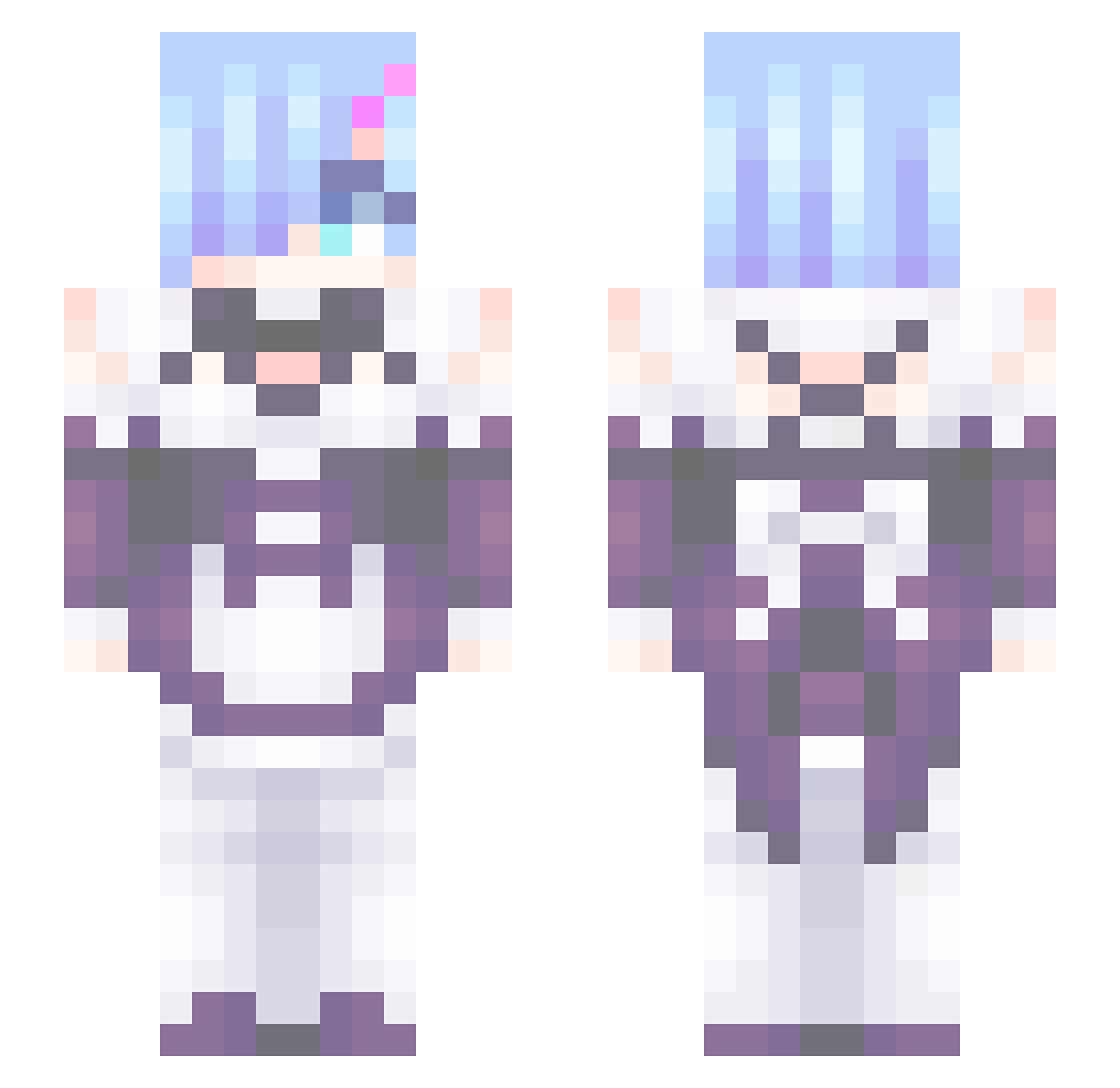Blue_Stars Minecraft skin, front and back view