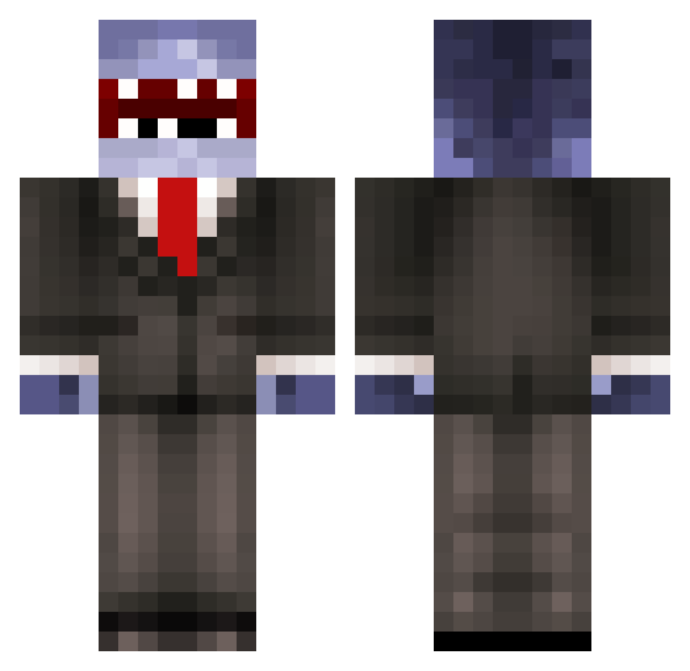 choqueur Minecraft skin, front and back view