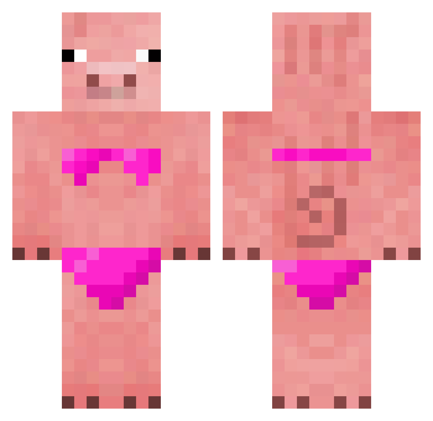 SudeTheArchitect Minecraft skin, front and back view