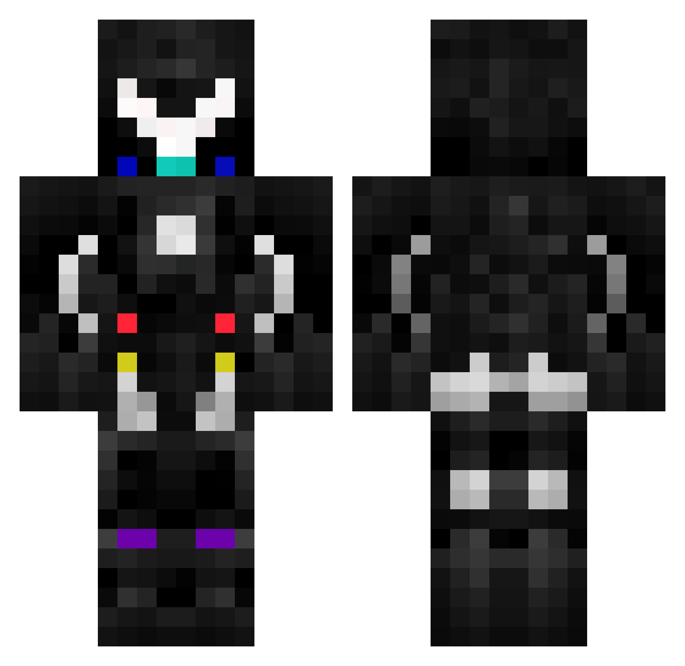 Dismond Minecraft skin, front and back view