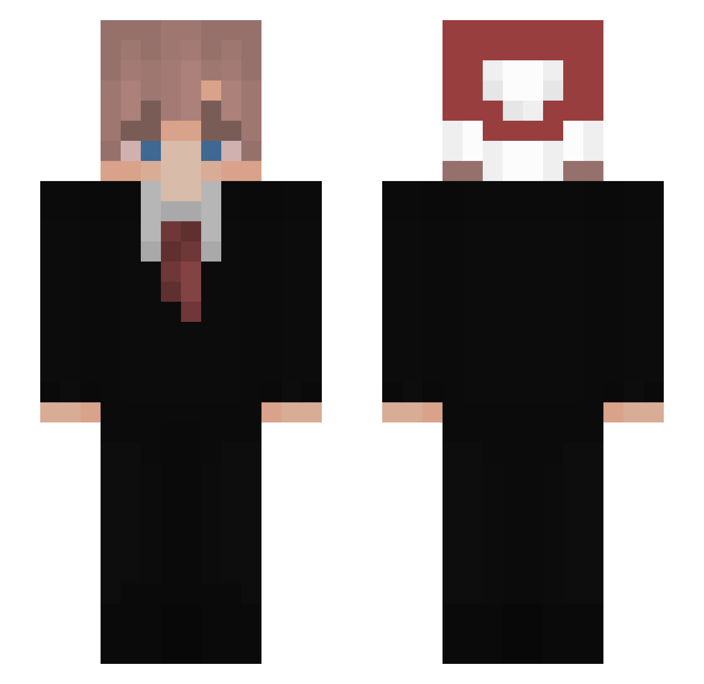 Reedmeister69 Minecraft skin, front and back view