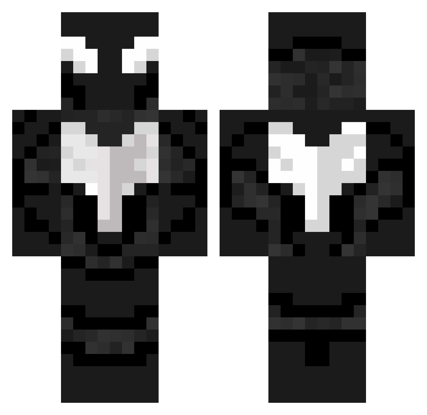 Mehlons Minecraft skin, front and back view
