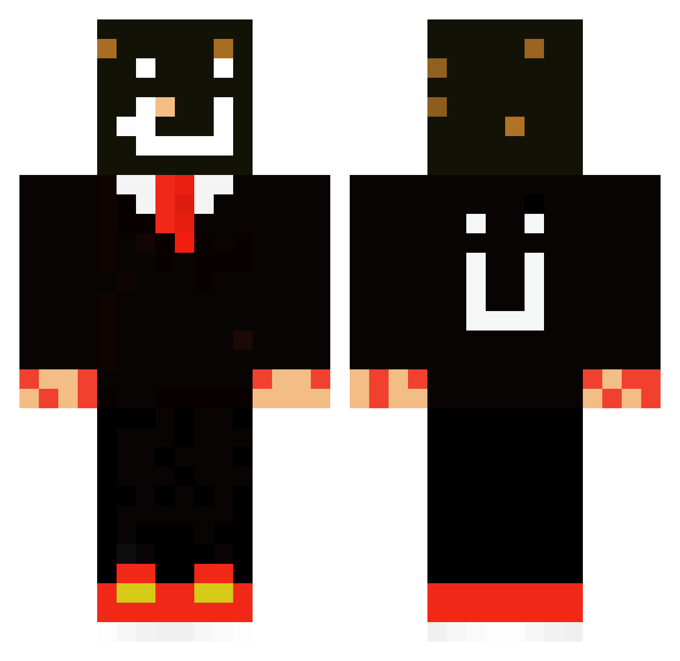 Vmanhero Minecraft skin, front and back view