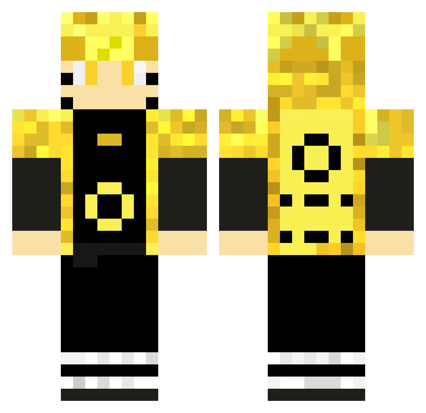 NotMyGumDrops Minecraft skin, front and back view