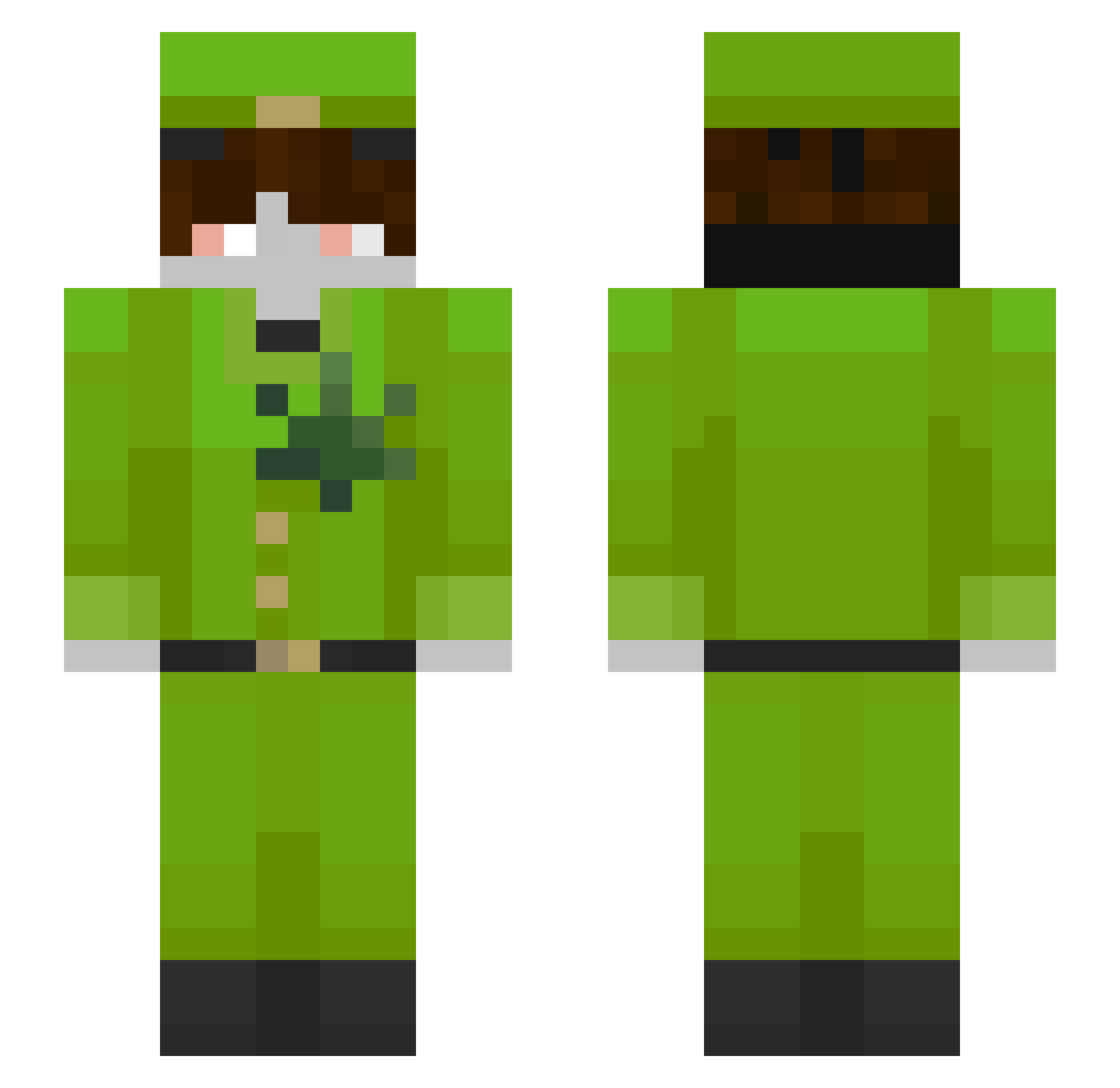 ItzzHadi17 Minecraft skin, front and back view