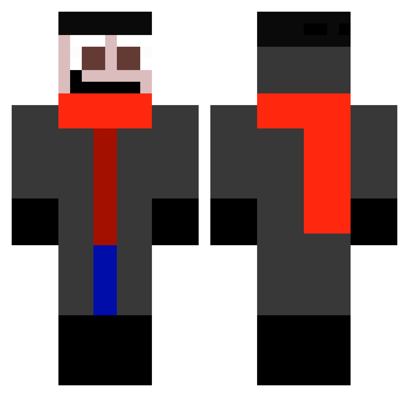 snajen Minecraft skin, front and back view