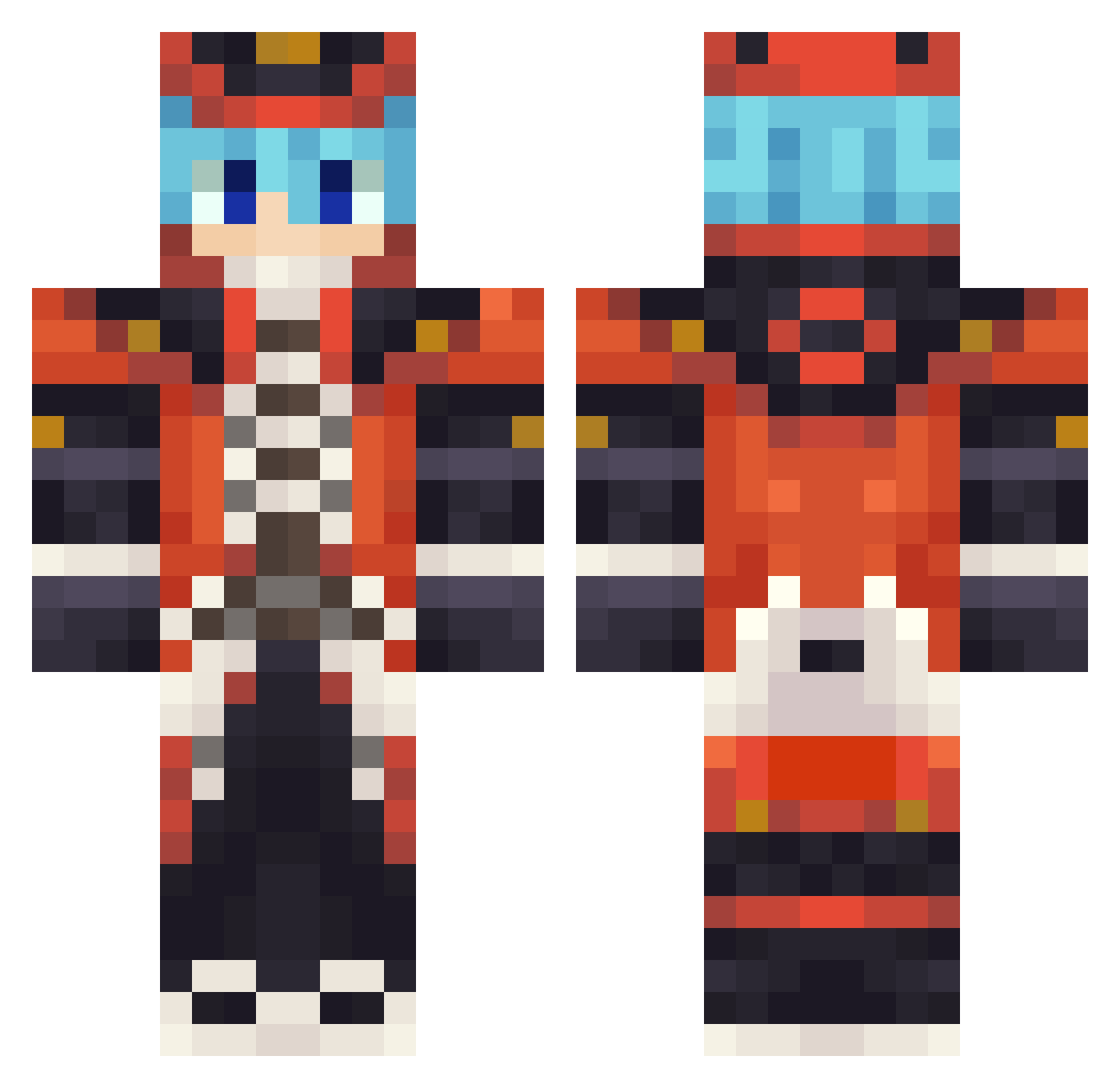 Gosbel Minecraft skin, front and back view