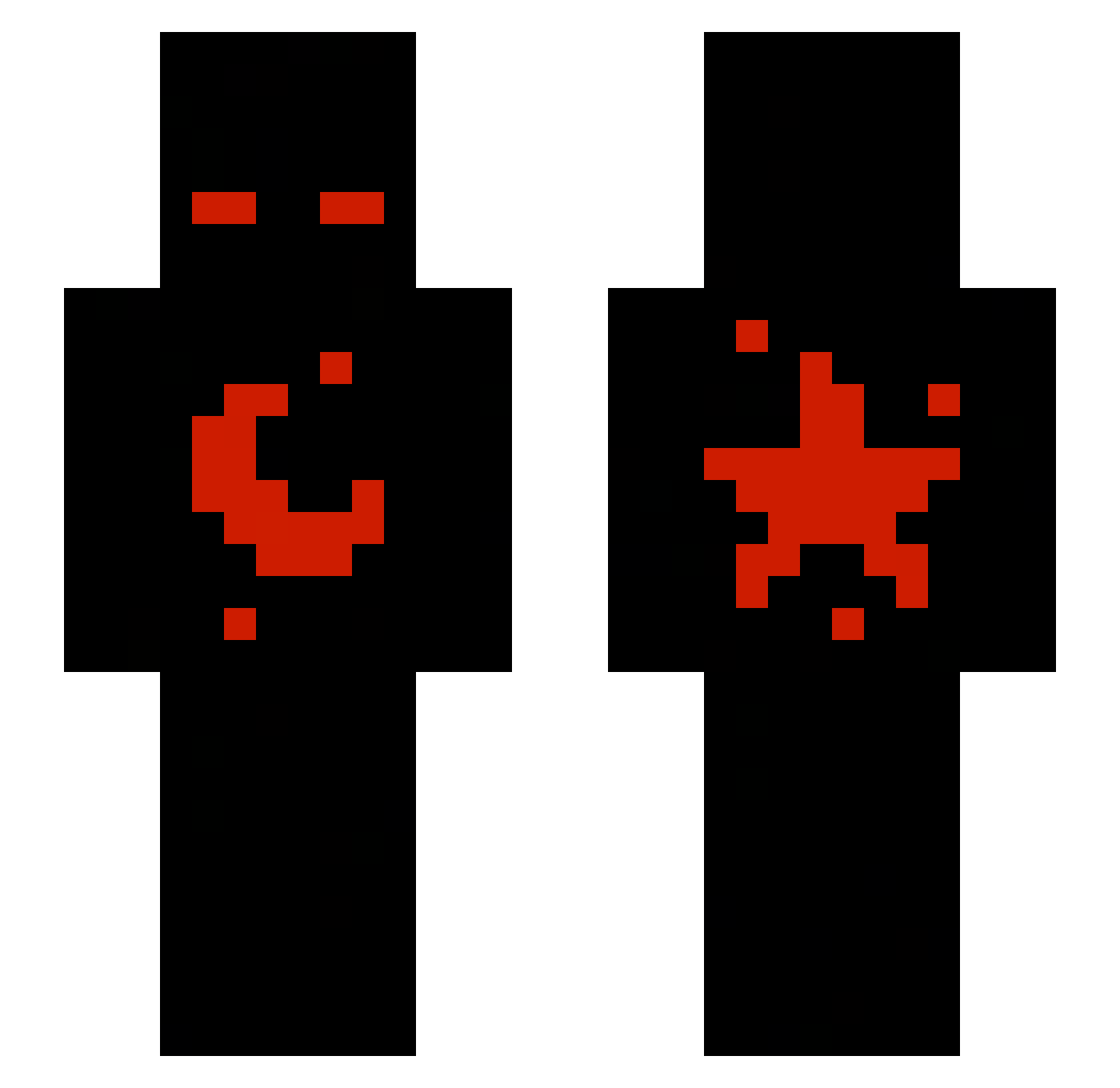 Sn0wyExE Minecraft skin, front and back view