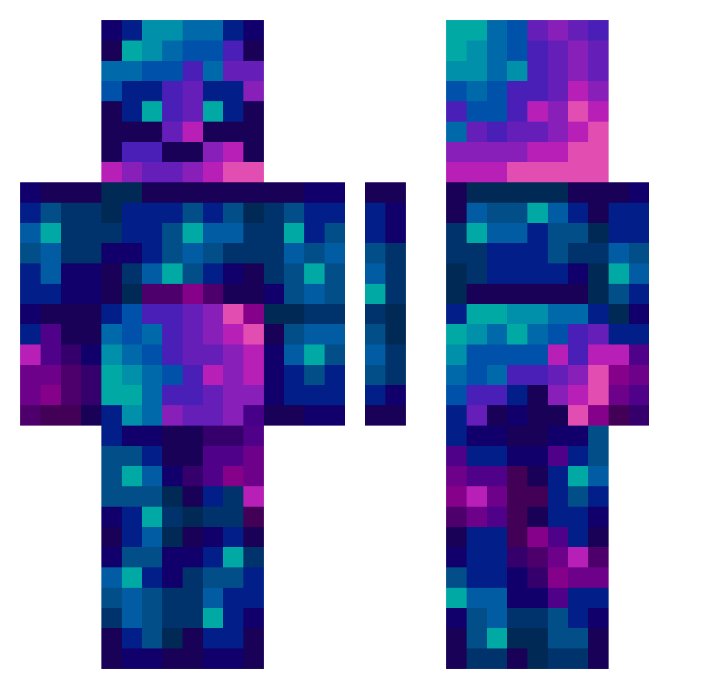SeaFall Minecraft skin, front and back view
