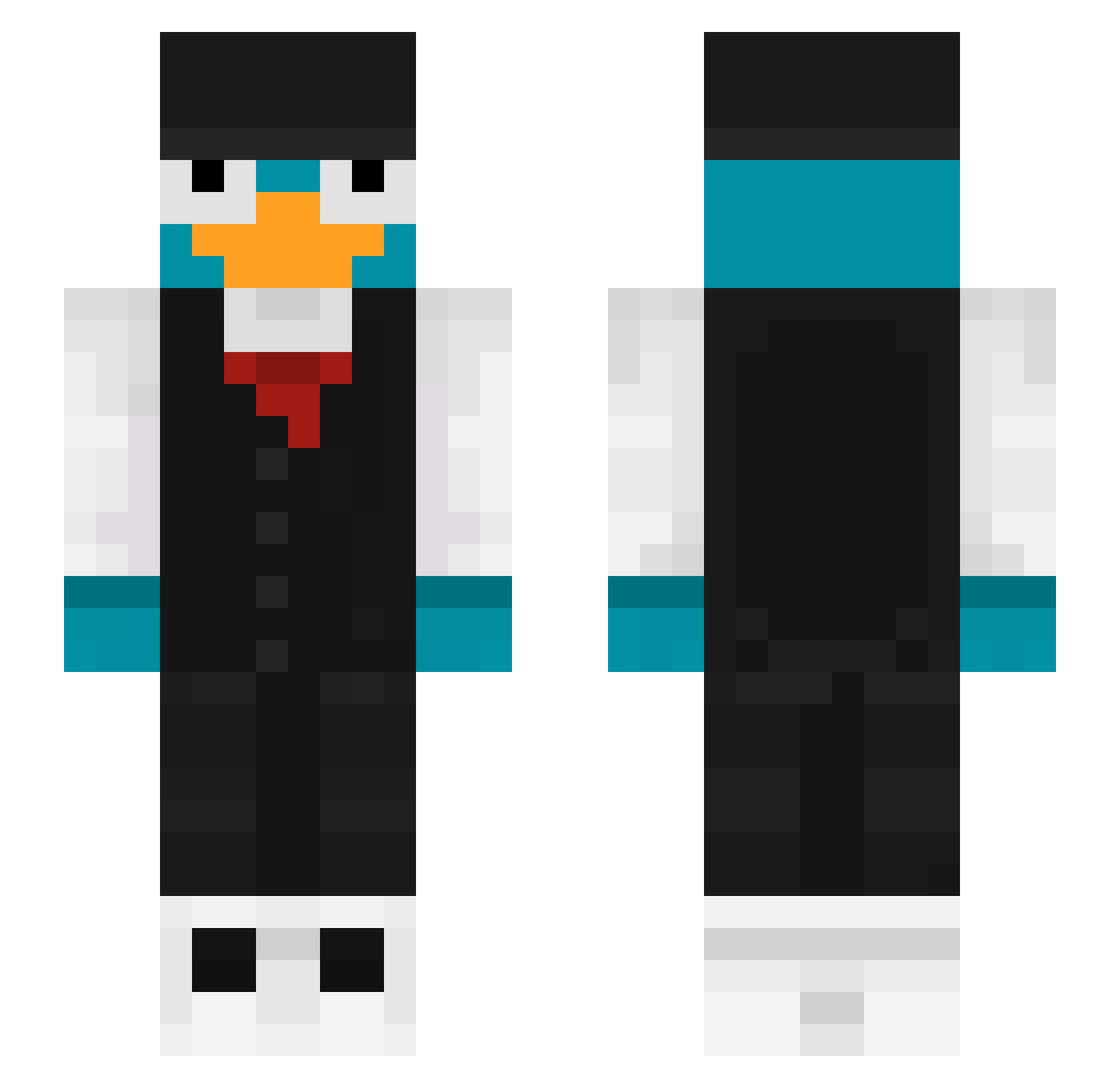 ZuWichtig Minecraft skin, front and back view