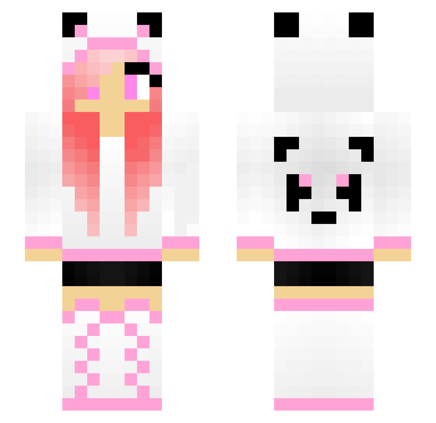 XDXtm Minecraft skin, front and back view