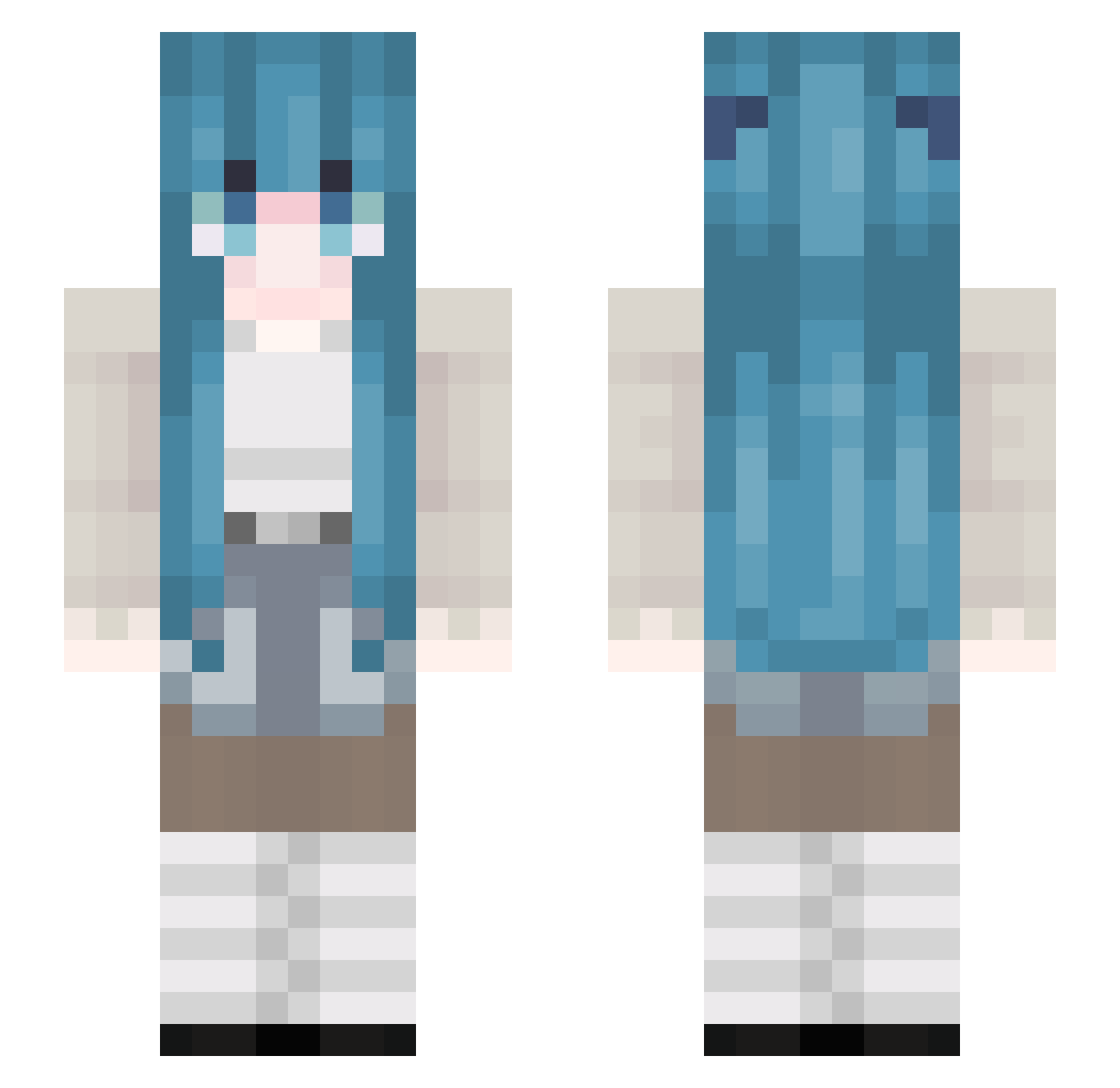 Reina_chan Minecraft skin, front and back view