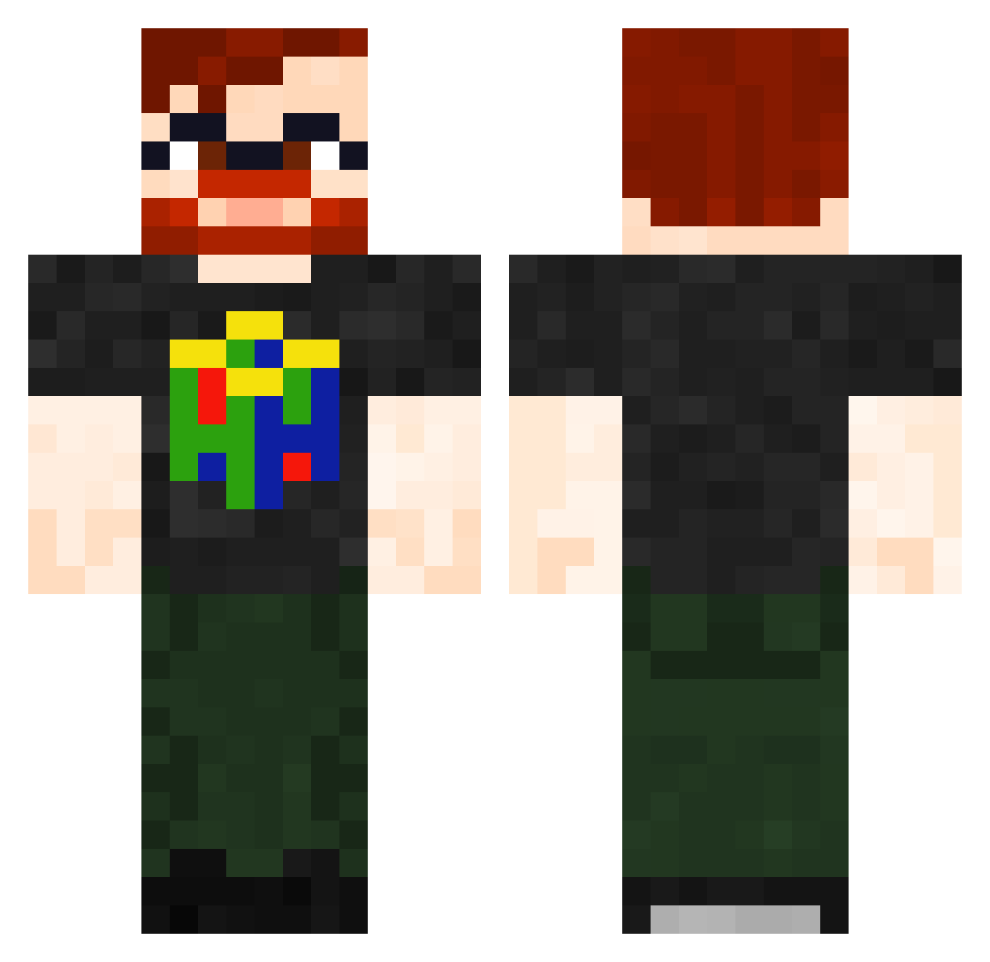 Renoht290 Minecraft skin, front and back view