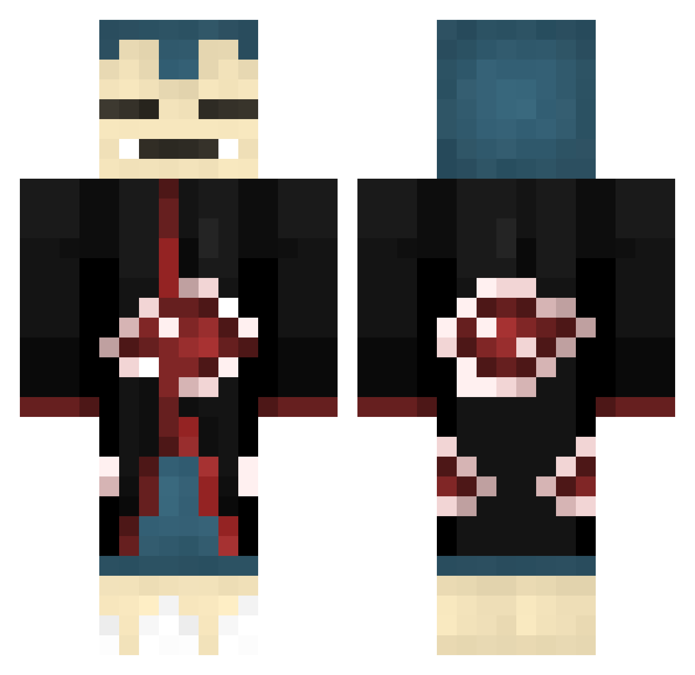 Yacoserpen Minecraft skin, front and back view