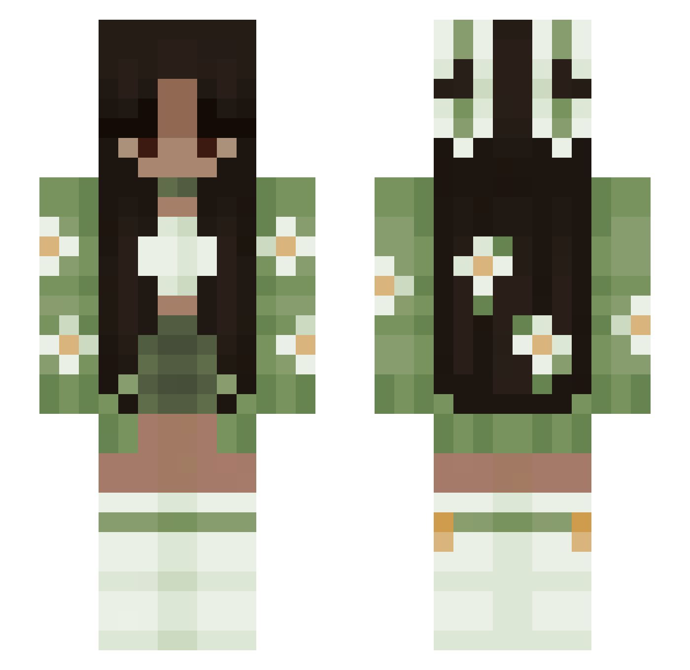 TCookiiee Minecraft skin, front and back view