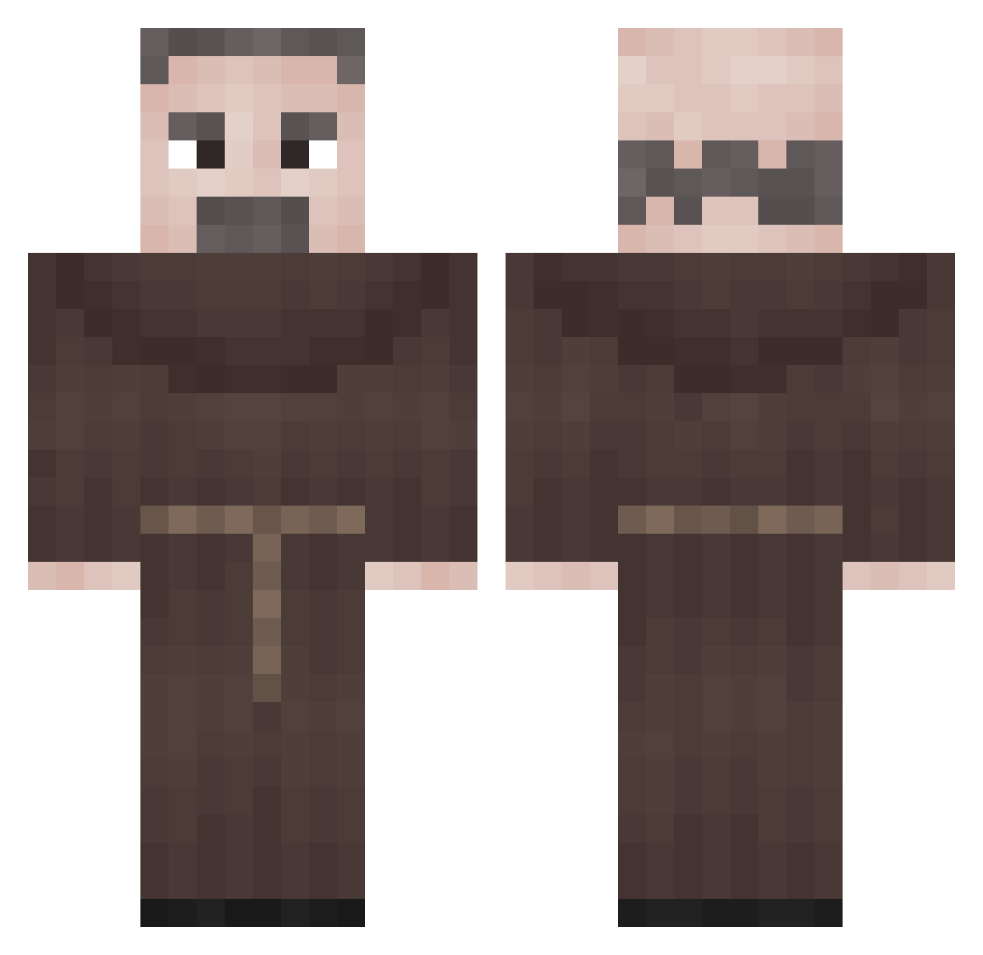 SignorTuc Minecraft skin, front and back view