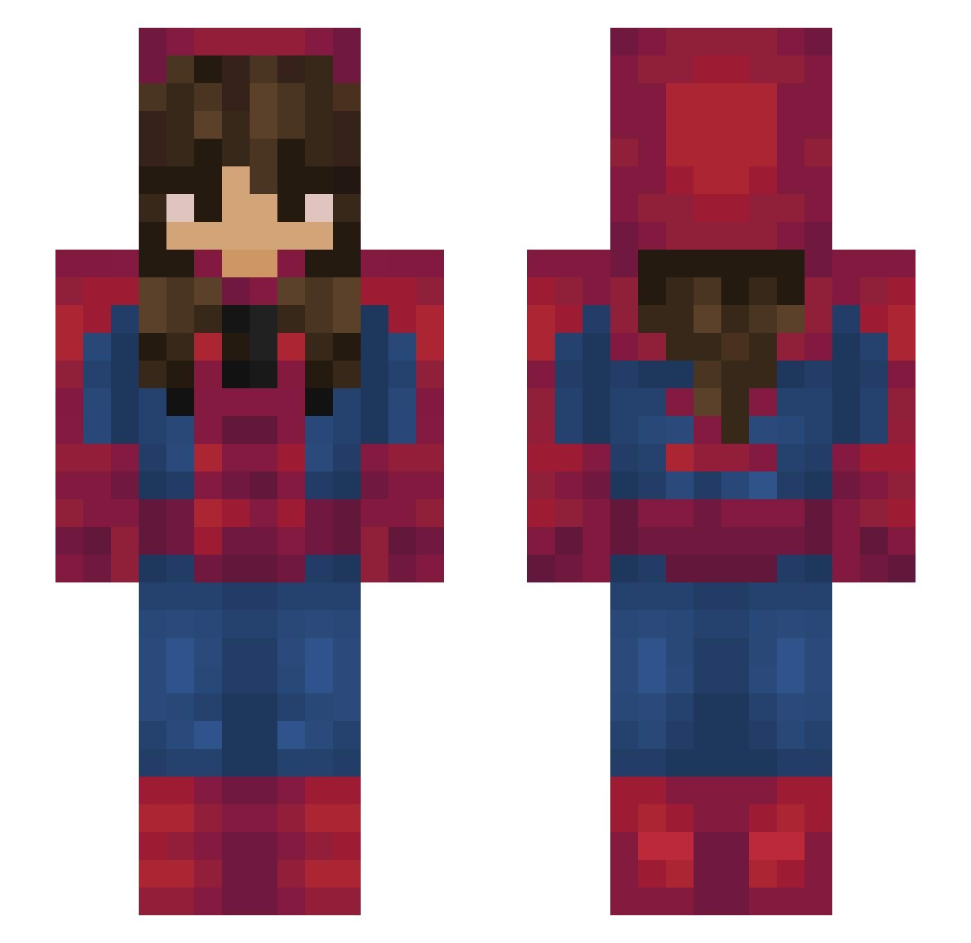 P1xelPr0 Minecraft skin, front and back view