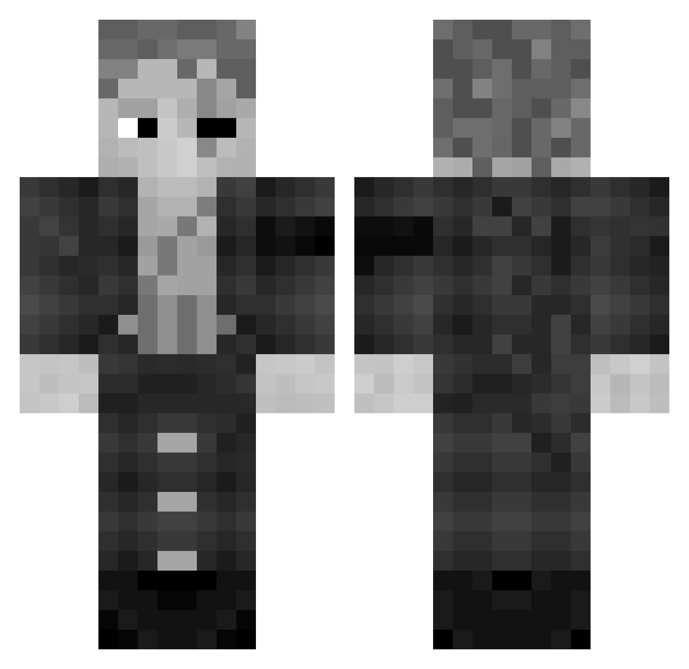 Quaaze Minecraft skin, front and back view