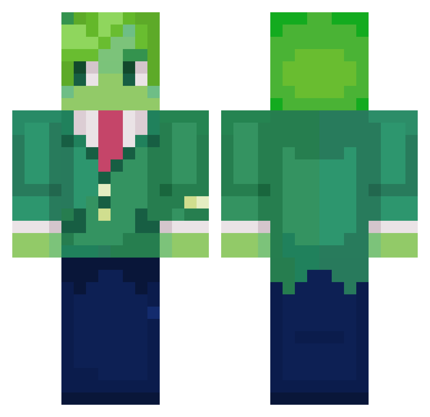 Rookie0112 Minecraft skin, front and back view