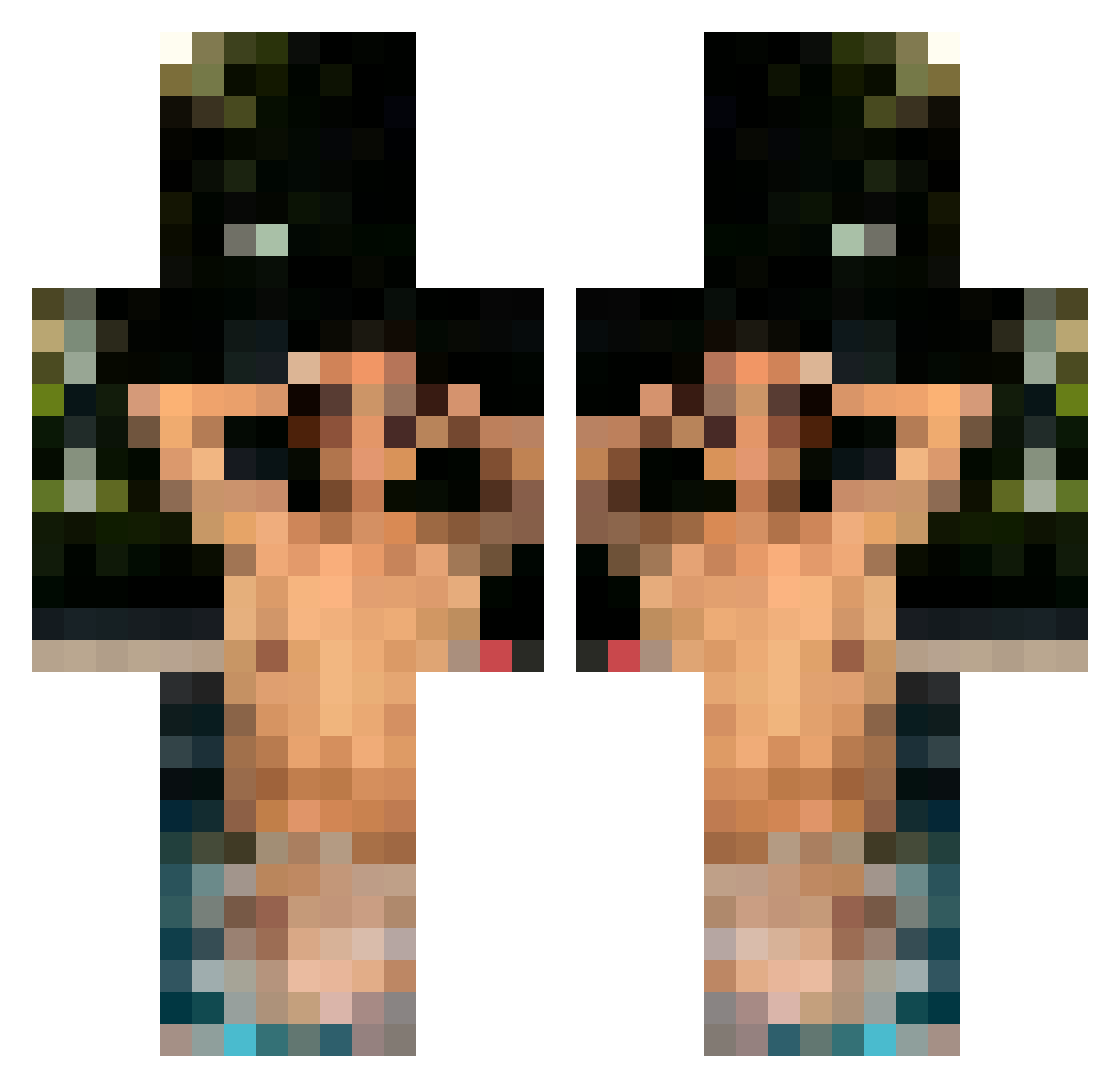 CU3V45 Minecraft skin, front and back view