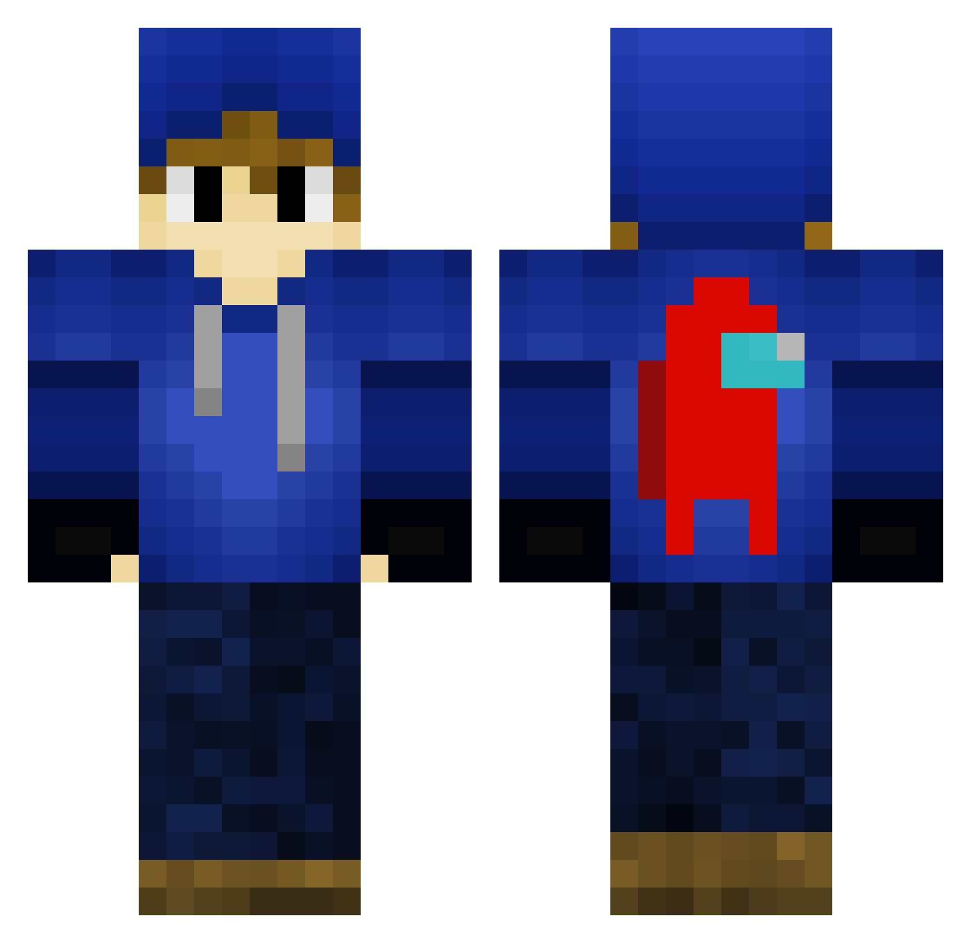 santiago001_ Minecraft skin, front and back view