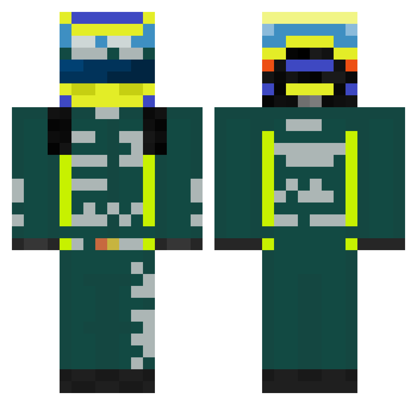 j3tr Minecraft skin, front and back view