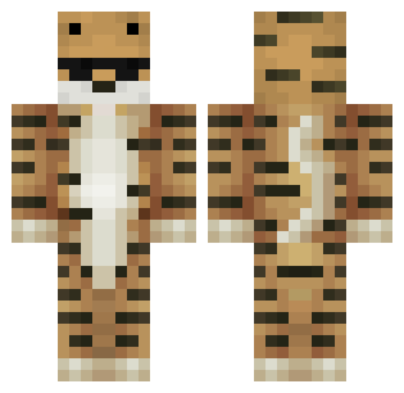 Zoemel Minecraft skin, front and back view