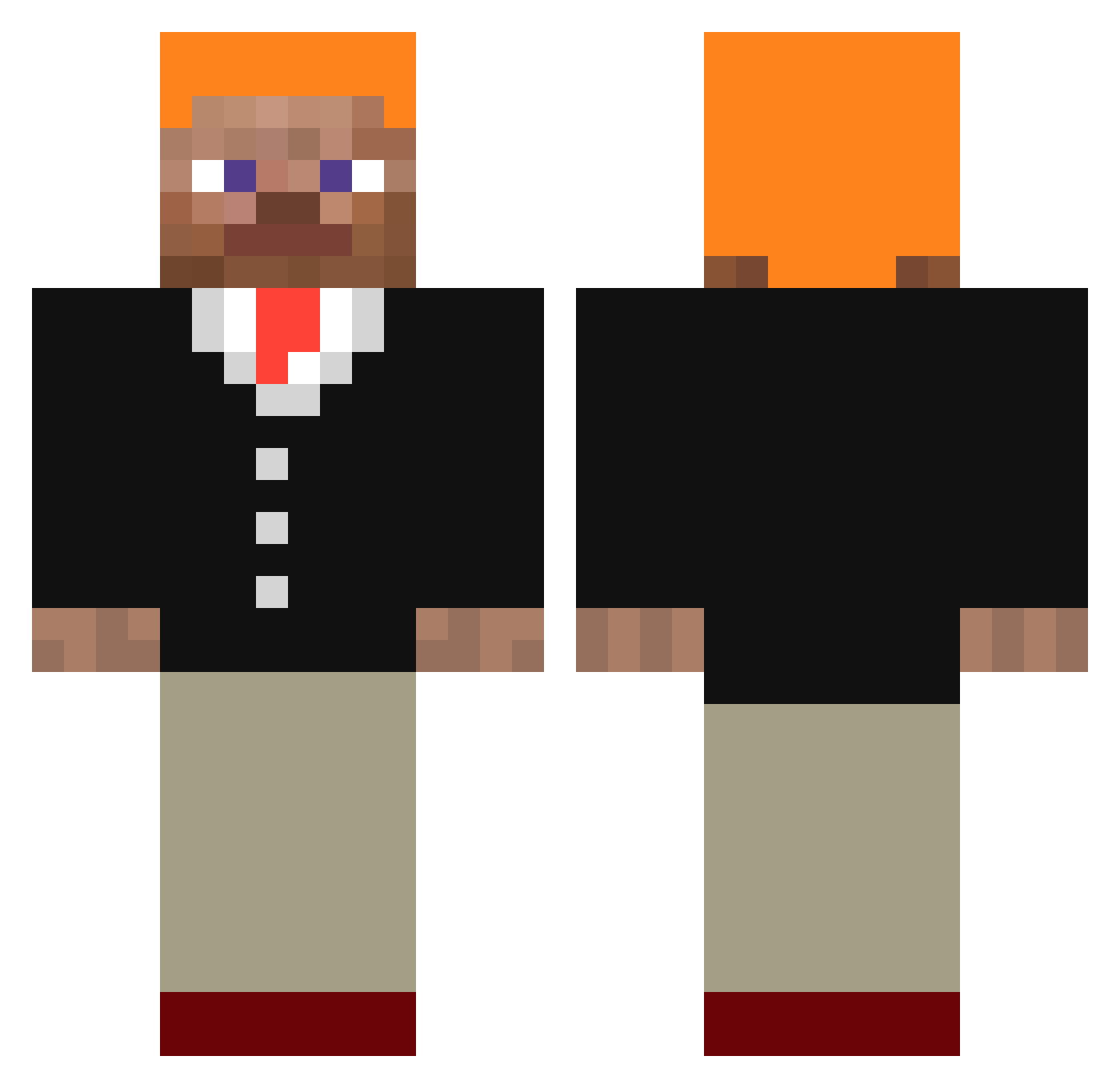 Hunted09 Minecraft skin, front and back view