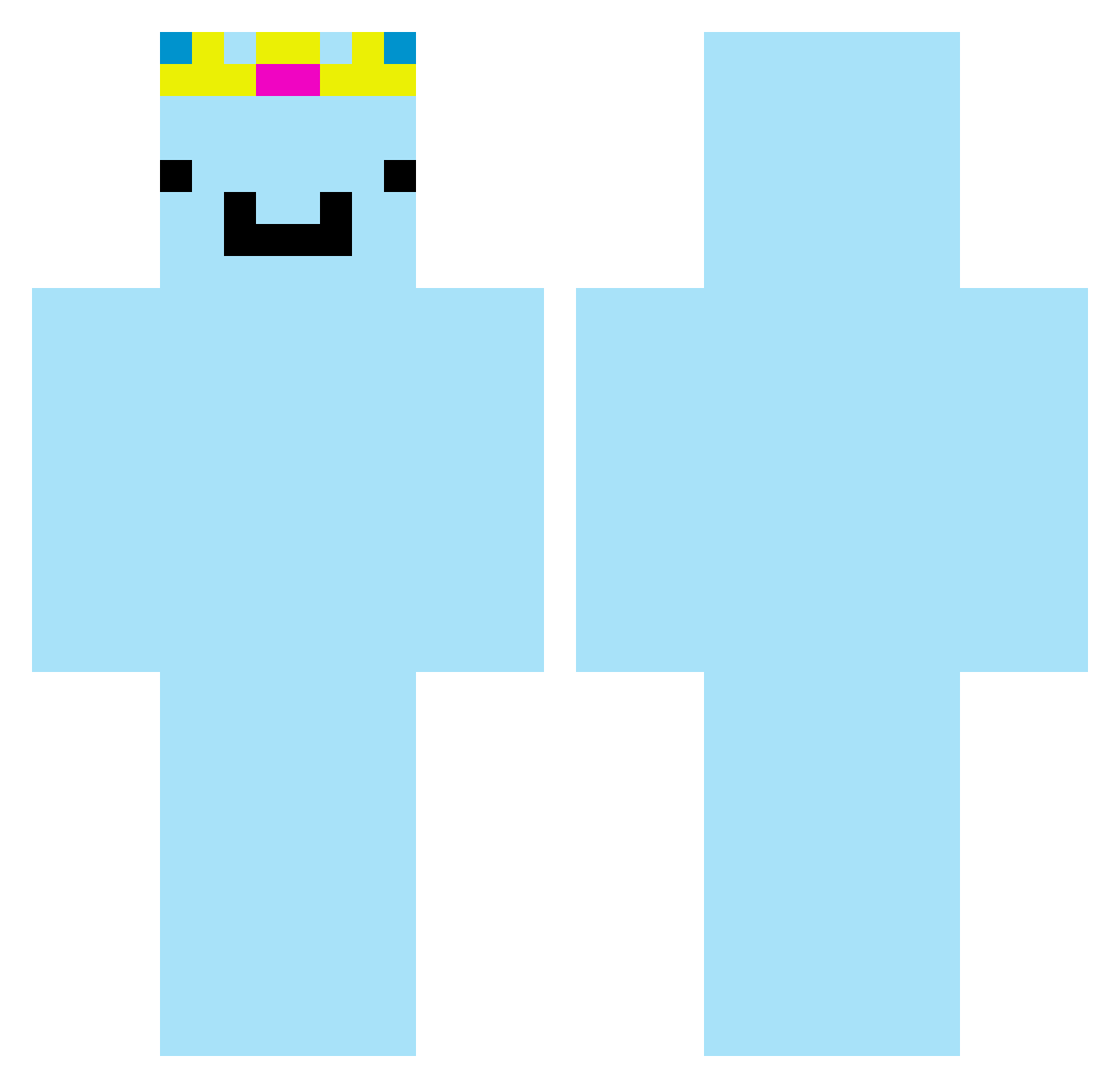 Pieps1150 Minecraft skin, front and back view