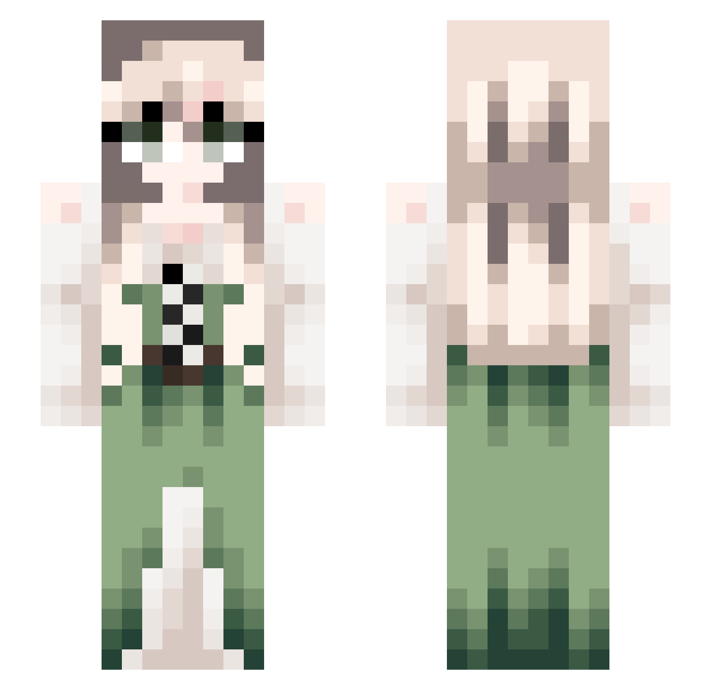 Verl_y Minecraft skin, front and back view