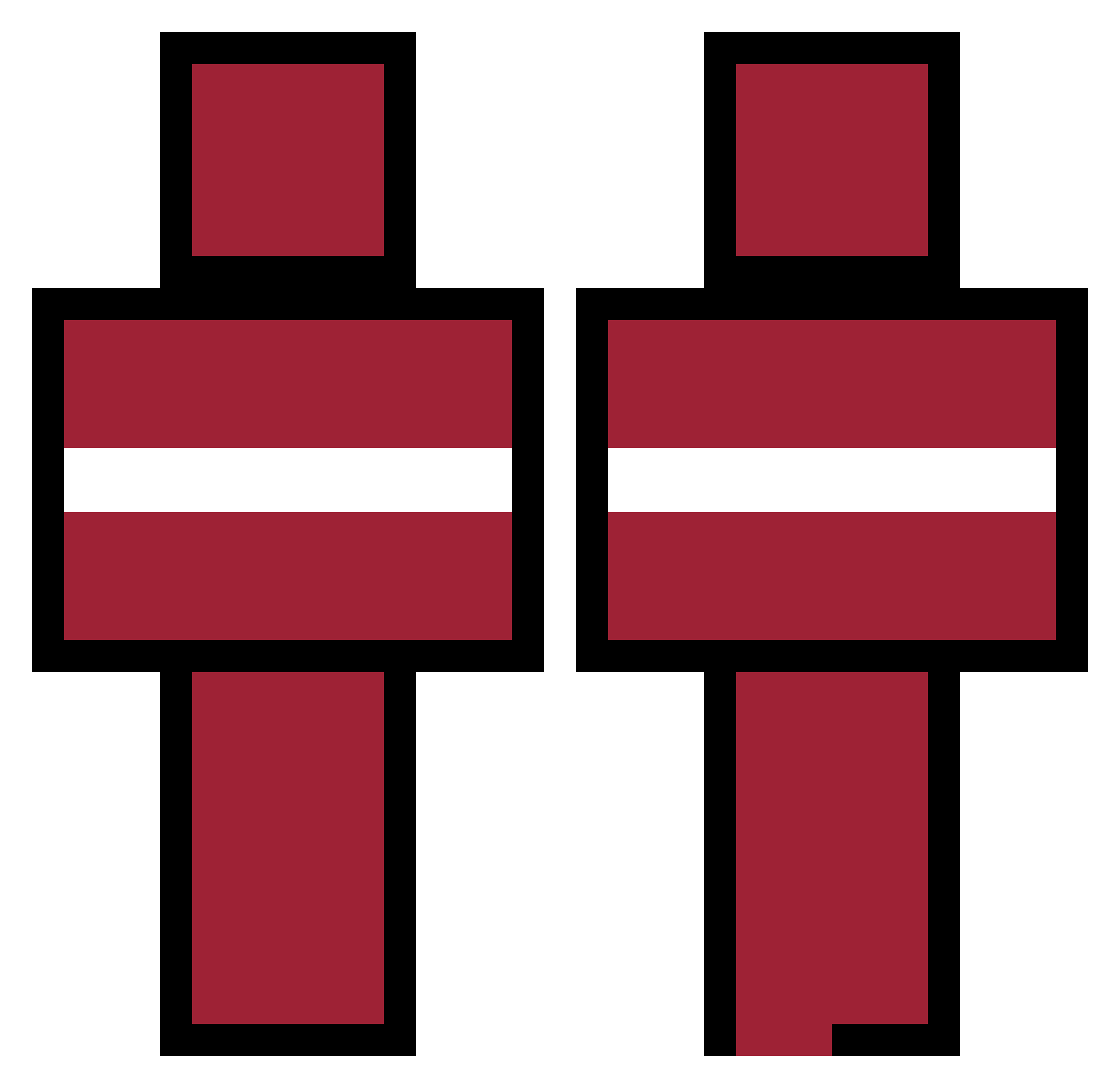 Woodcarving Minecraft skin, front and back view