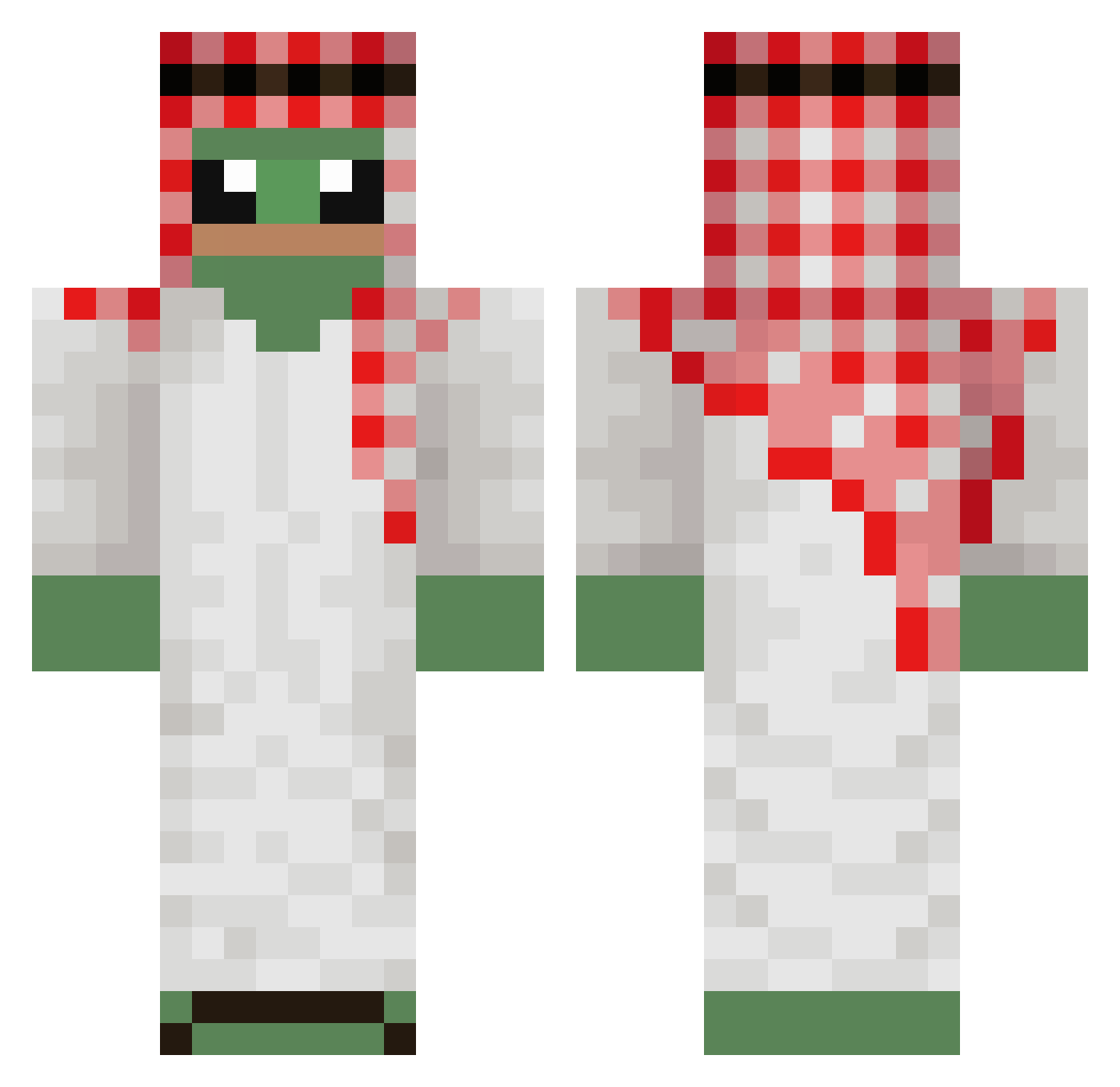 aGxnT31 Minecraft skin, front and back view