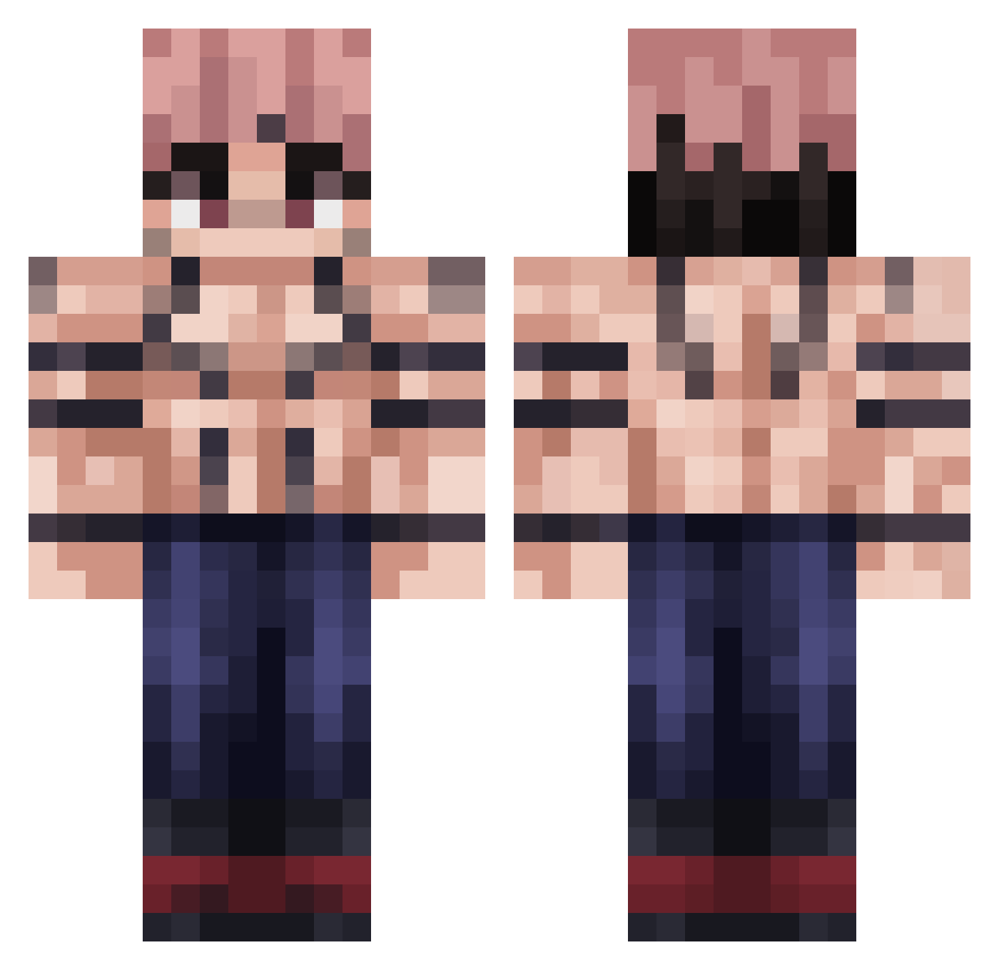 Chickend3mon334 Minecraft skin, front and back view