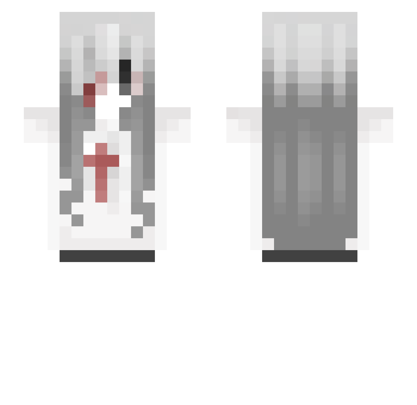 Scratchiest Minecraft skin, front and back view