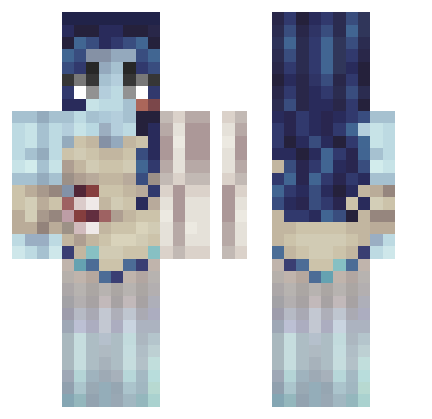 ChokoLight Minecraft skin, front and back view