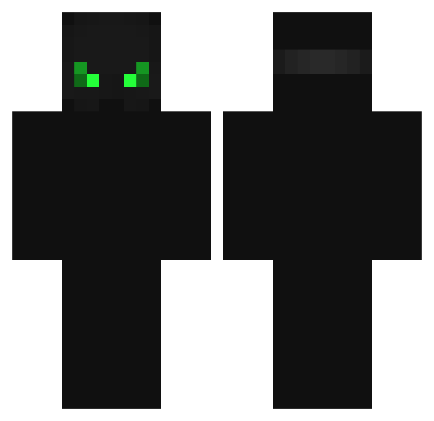 DQed Minecraft skin, front and back view