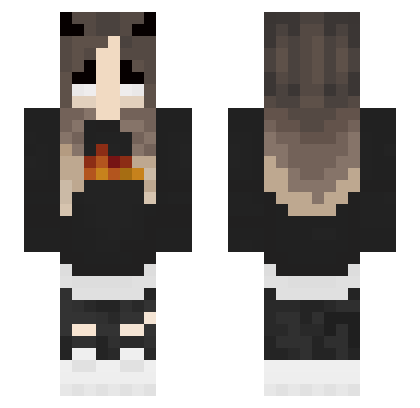 XRainbowGoddesX Minecraft skin, front and back view
