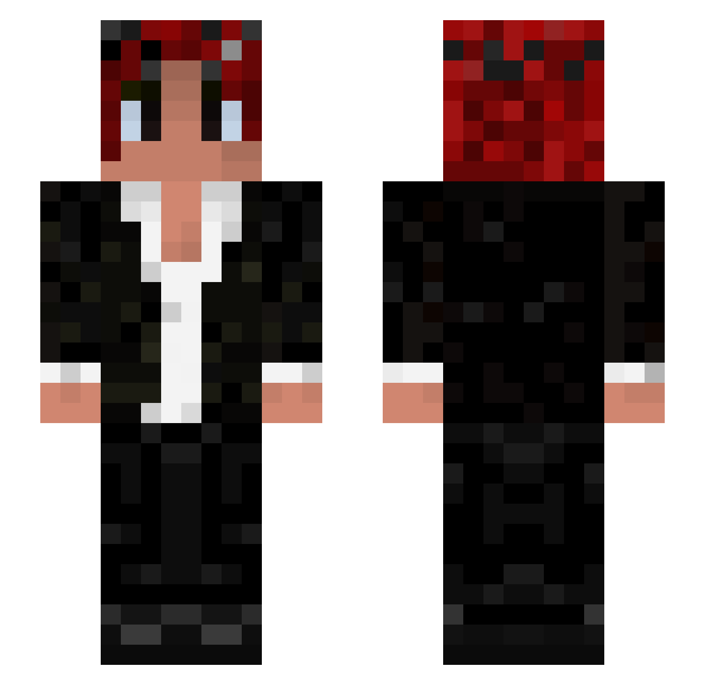 Porkpie Minecraft skin, front and back view