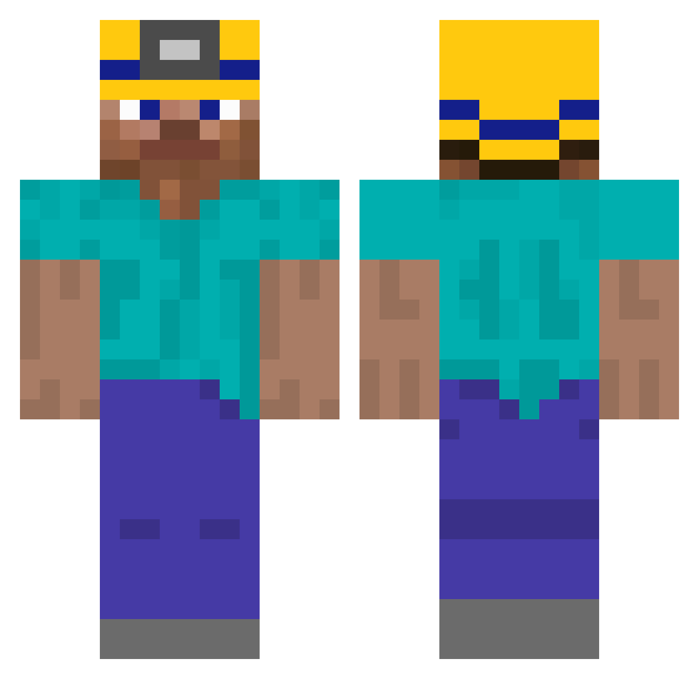 sulkos Minecraft skin, front and back view