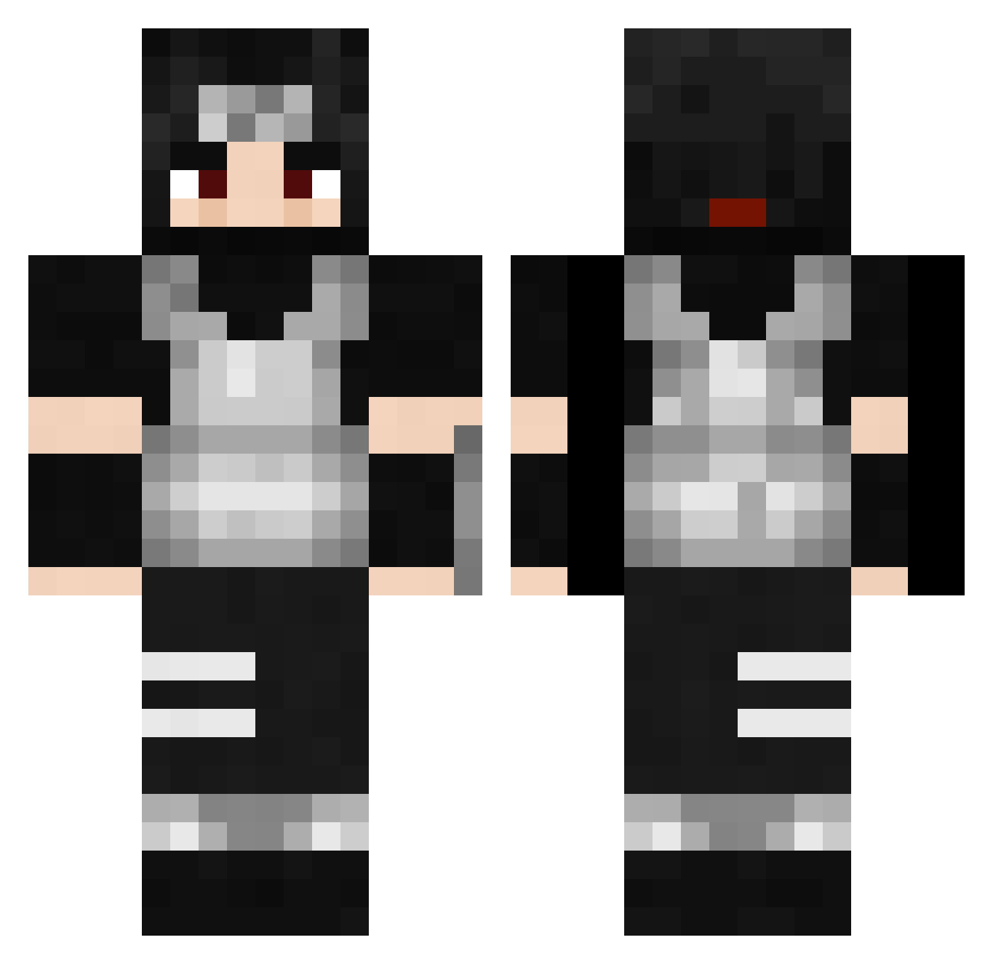 SauceKaye Minecraft skin, front and back view