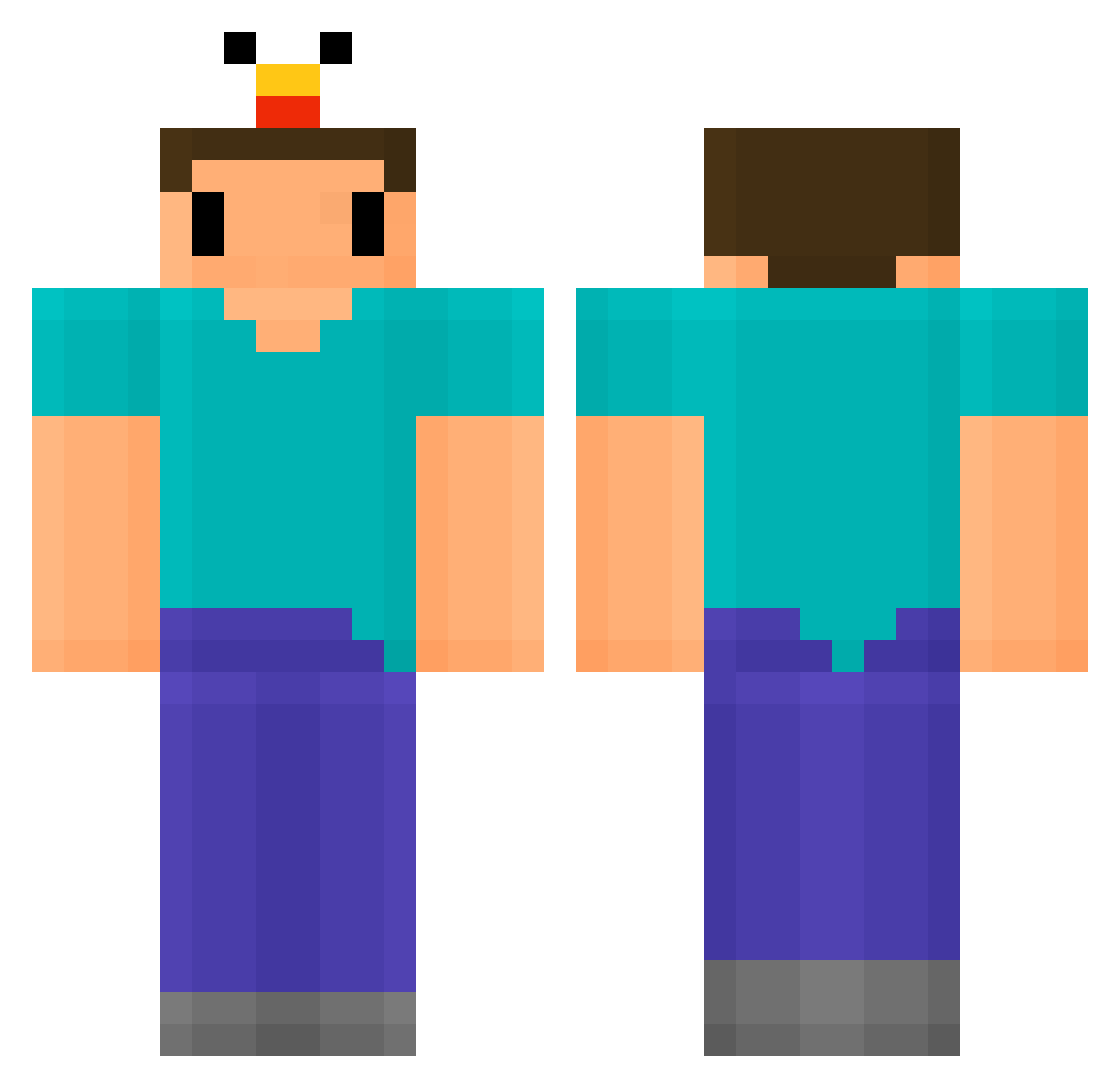 VoteKeys Minecraft skin, front and back view