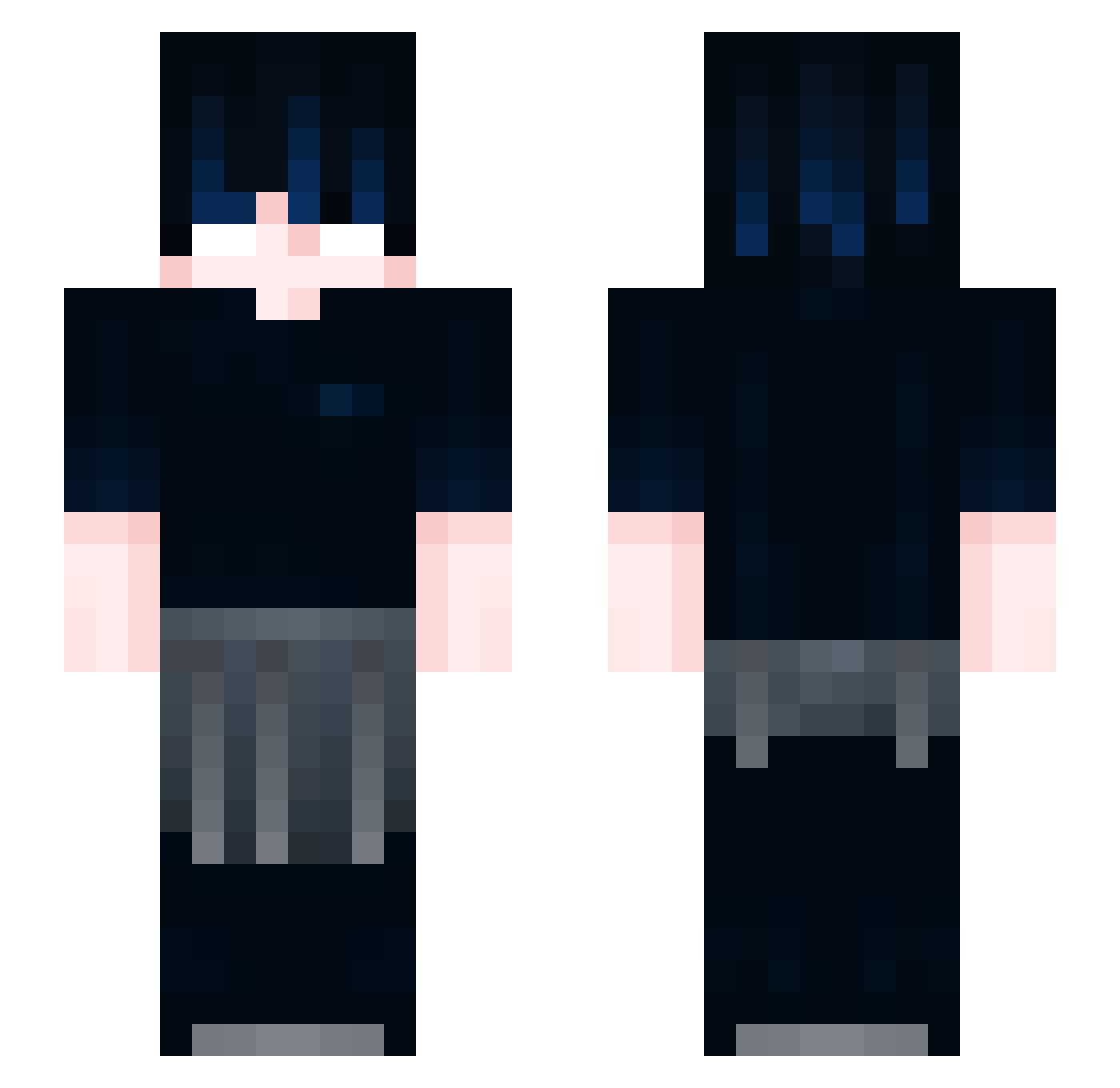 EligosVT Minecraft skin, front and back view