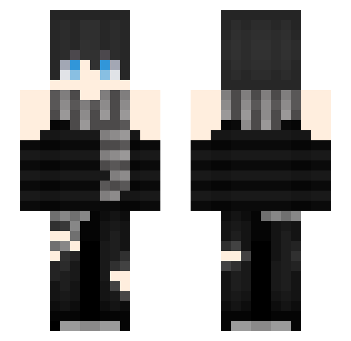 deptq Minecraft skin, front and back view